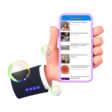 Hand using WOW Freebies Mobile App