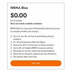 Free NRMA Blue Membership Image